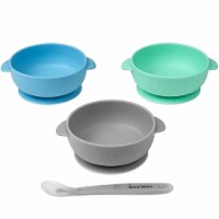 Upward Baby Silicone Bowl 3Pc Set With Spoon Multi