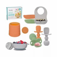 Upward Baby 8Pc Set Bib Spoon Bowl Cup - Multi