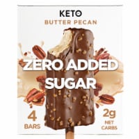 Keto Zero Added Sugar Butter Pecan Ice Cream Bars 4pk 2.75 fl oz Bars Perspective: Main