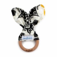 Kanga Care Muslin Crinkle Bunny Ear Teething Ring - Unity
