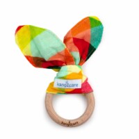 Kanga Care Muslin Crinkle Bunny Ear Teething Ring - Finn