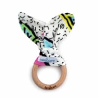 Kanga Care Muslin Crinkle Bunny Ear Teething Ring - Radical