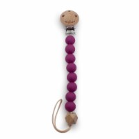 Kanga Care Silicone & Wood Paci Clip :: Boysenberry