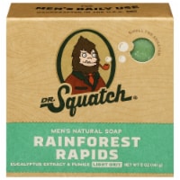 Dr. Squatch® Men's Natural Bar Soap Rainforest Rapids Light Grit Perspective: Main