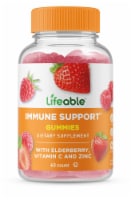 Lifeable Immune Support Gummies with Elderberry Vitamin C and Zinc Natural Berry - 60