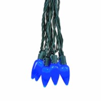 25 Foot C9 LED Ceramic Outdoor Christmas String Light Set, Pure White, Green Wire