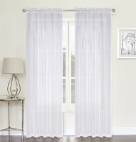 Kate Aurora Chic Living Jillian 2 Piece Sheer Curtain Panels - 63 in. Long - White