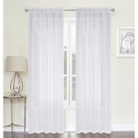 Kate Aurora Chic Living Jillian 2 Piece Sheer Curtain Panels - 84 in. Long - White