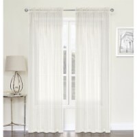 Kate Aurora Chic Living Jillian 2 Piece Sheer Curtain Panels - 84 in. Long - Ivory