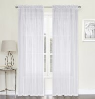 Montauk Ultra Lux 2 Piece White Sheer Voile Curtain Panels - 63 in. Long