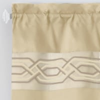 Kate Aurora Pacifico 3 Piece Kitchen Curtain Set - 36 in. Long - Tan