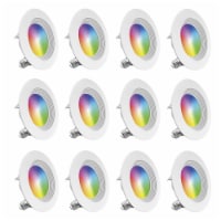 4 In. WiFi Smart 9W 810LM Recessed Retrofit LED Downlight, Alexa/Google, Wet Rated (12 Pack)