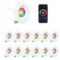 6 In. WiFi Smart 12W 1100LM Thin Recessed Retrofit LED Light/Google, Wet Rated (12 Pack)