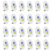 5/6 In. WiFi Smart 12W 1100LM Recessed LED Retrofit Kit, Alexa/Google, Wet Rated (24 Pack)