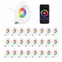 6 In. WiFi Smart 12W 1100LM Recessed Retrofit LED Light/Google, Wet Rated (24 Pack)