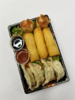 Wabisan Asian Foods Shumai Egg Roll Dumpling Platter Perspective: Main
