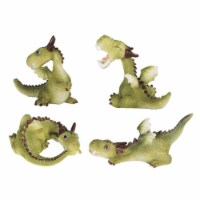 FC Design 4-PC Cute Green Mini Baby Dragons 4.25 W Fantasy Figurine Set Home Decor