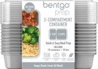 Bentgo® Plastic Meal Prep Two Compartment Containers - Silver Perspective: Main