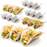 Chef Tacos Stainless Steel Taco Holders, Set of 6, Dishwasher and Grill Safe