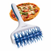 Chef Pomodoro Plastic Pizza Dough Roller (21 x 14.5 cm Prong Length 7 mm Teal) Perspective: Main