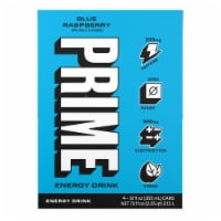 Prime Blue Raspberry Zero Sugar Energy Drink Cans Perspective: Main