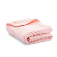 Muslin Blanket for Adults, Extra Large Queen 90” x 90”(Lace Pink)