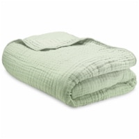 Muslin Blanket for Adults, Extra Large King 108” x 90” (Sage)