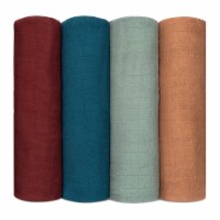 Muslin Swaddle Blankets Neutral Receiving Blanket by Comfy Cubs (Wine,Neptune,Fern,Caramel)