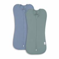 Swaddle Blanket Baby Girl Boy Easy Zipper Wrap 2 Pack (Small 0-3 Months, Nomadic Blue, Azul)
