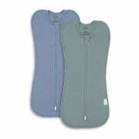Swaddle Blanket Baby Girl Boy Easy Zipper Wrap 2 Pack (Large 3-6 Months, Nomadic Blue, Azul)