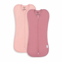 Swaddle Blanket Baby Girl Boy Easy Zipper Wrap 2 Pack (Large 3-6 Months, Blush, Mauve)