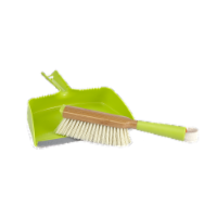 Full Circle Cleaning Brush and Dustpan Set - Green