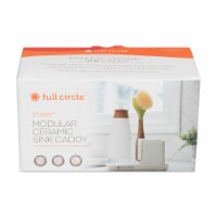 Full Circle® Stash™ White Modular Ceramic Sink Caddy Perspective: Main