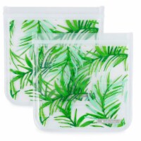 Full Circle Ziptuck Palm Leaves Print Reusable Sandwich Bags - 2 pk