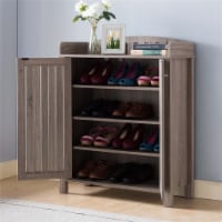 Smart Home Furniture 4-Shelf Contemporary Wood Shoe Cabinet in Dark Taupe Brown