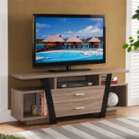 Smart Home Furniture Wood TV Stand for TVs up to 60  in Dark Taupe Brown/Black