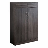 Smart Home Furniture 5-Shelf Contemporary Wood Shoe Cabinet in Distressed Gray