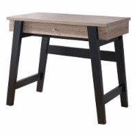 Smart Home Furniture 1-Drawer Contemporary Wood Desk in Dark Taupe Brown/Black