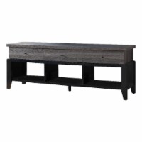 Smart Home Furniture Wood TV Stand for TVs up to 65  in Black/Distressed Gray