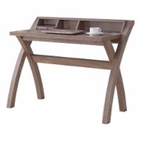 Smart Home Furniture 3-Shelf Contemporary Wood Writing Desk in Hazelnut Brown