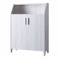 Smart Home Furniture 2-Door Contemporary Wood Shoe Cabinet in White Oak