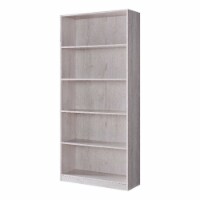 Smart Home Furniture 5-Shelf Contemporary Wood Bookcase in White Oak