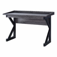 Smart Home Furniture X-Shaped Contemporary Wood Desk in Distressed Gray