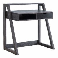 Smart Home Furniture Contemporary Wood Desk with Open Shelf in Distressed Gray