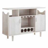 Smart Home Furniture 3-Shelf Contemporary Wood Wine Cabinet in White Oak