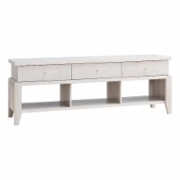 Smart Home Furniture 3-Shelf Wood TV Stand for TVs up to 65  in White Oak