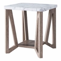 Smart Home Furniture Contemporary Wood End Table in White/Dark Taupe