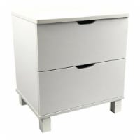 Smart Home Furniture 2-Drawer Contemporary Wood Nightstand in White