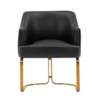 Manhattan Comfort Modern Edra Leatherette Dining Armchair in Black Manhattan Comfort Modern Edra Leatherette Dining Armchair in Black