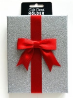 Silver Glitter Box Tin Gift Card Holder